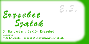 erzsebet szalok business card